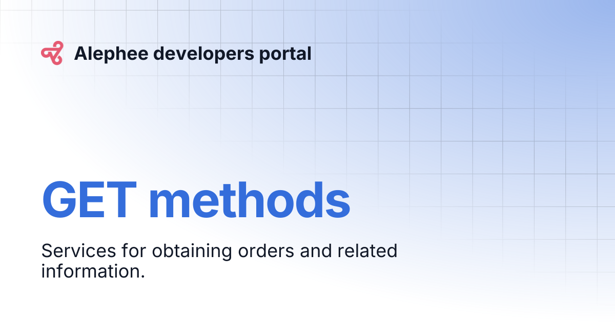 GET methods | Alephee developers portal